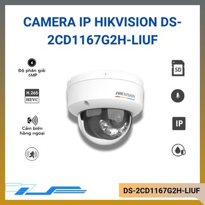 Camera IP bán cầu 6MP Hikvision DS-2CD1167G2H-LIUF