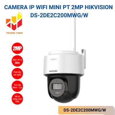 Camera IP Wifi Mini PT 2MP Hikvision DS-2DE2C200MWG/W