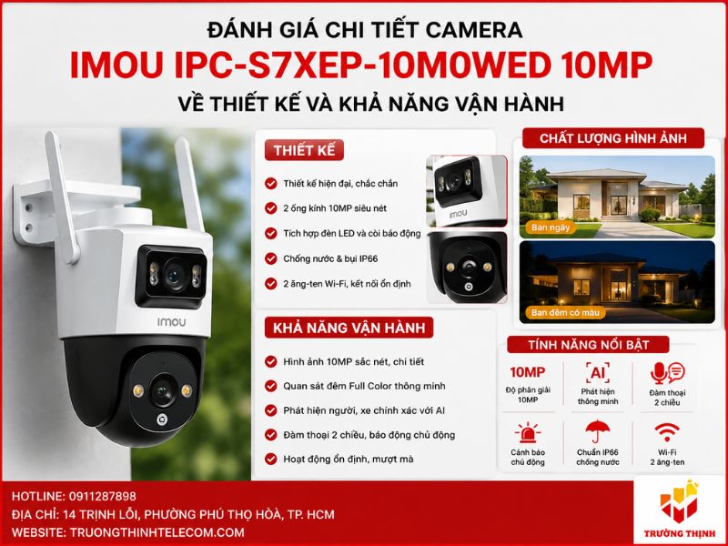 Đánh giá chi tiết camera Imou IPC-S7XEP-10M0WED 10MP về thiết kế và khả năng vận hành