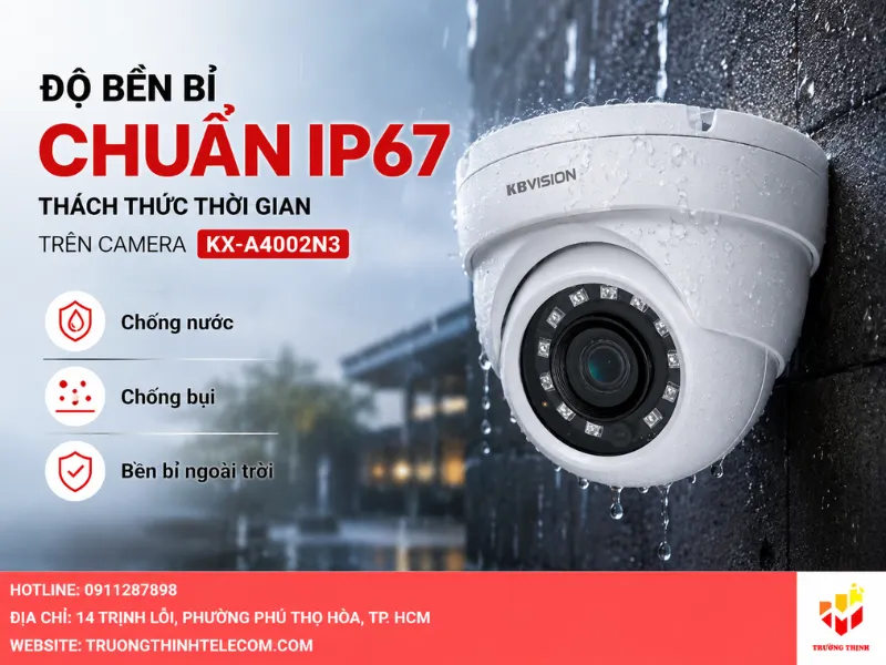 Độ bền bỉ thách thức thời gian với tiêu chuẩn IP67 trên camera KX-A4002N3