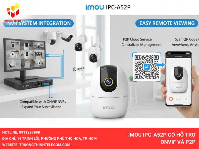 IMOU IPC-A52P có hỗ trợ ONVIF và P2P