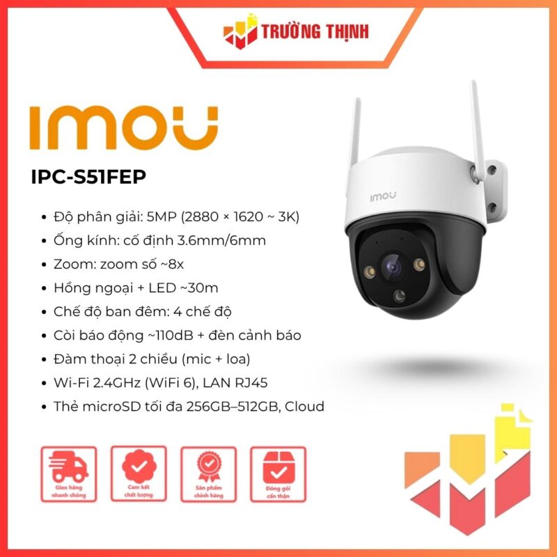 Camera wifi Cruiser IMOU IPC-S51FEP Full Color 5MP