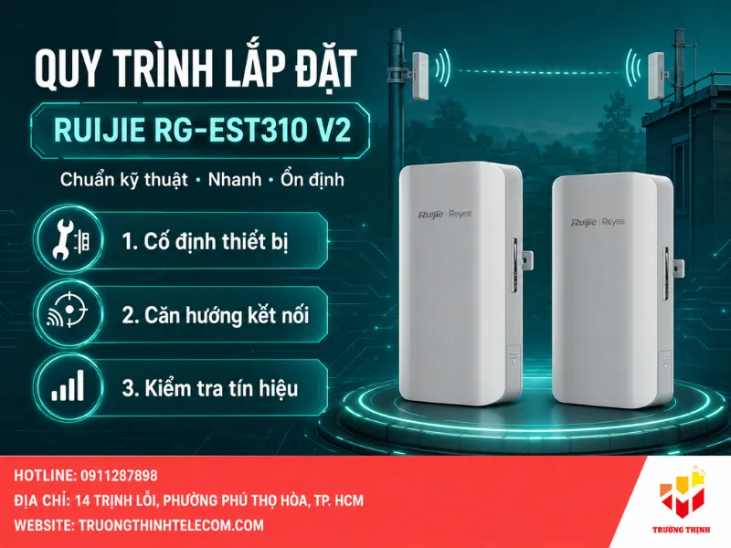 Quy trình lắp đặt Ruijie RG-EST310 V2 chuẩn kỹ thuật