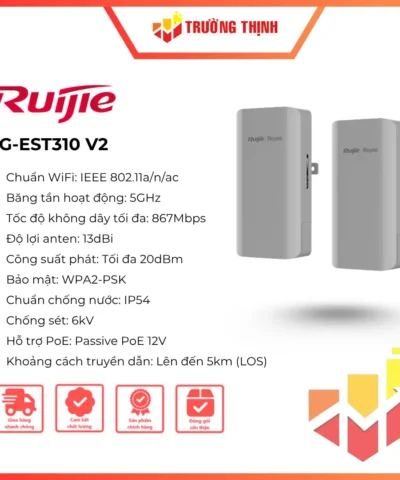 Bộ bắn điểm Wifi ngoài trời RUIJIE RG-EST310 V2 băng tần 5 GHz