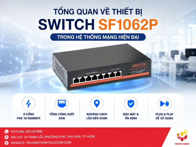 Tổng quan về thiết bị Switch SF1062P trong hệ thống mạng hiện đại
