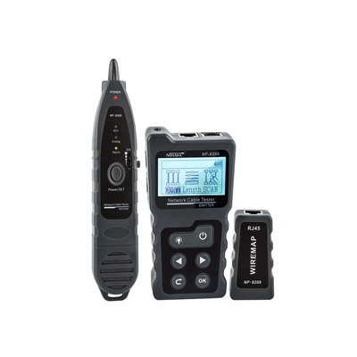 NF-8209 Bộ Test Dây, Đo Chiều Dài Dây, Dò Dây, PoE Có Màn Hình LCD: cáp mạng