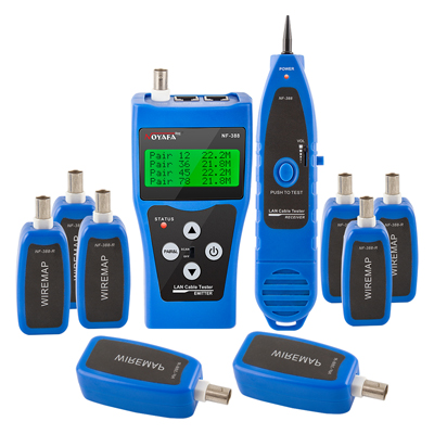 NF-388  Bộ Test Dây, Đo Chiều Dài, Dò Dây Có Màn Hình LCD, 8 bộ remote: cáp mạng, cáp thoại, cáp đồng trục