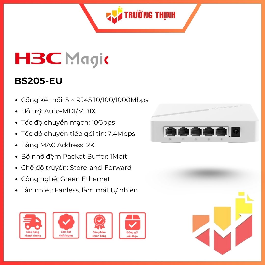 Switch 5 cổng Gigabit H3C Magic BS205-EU Unmanaged