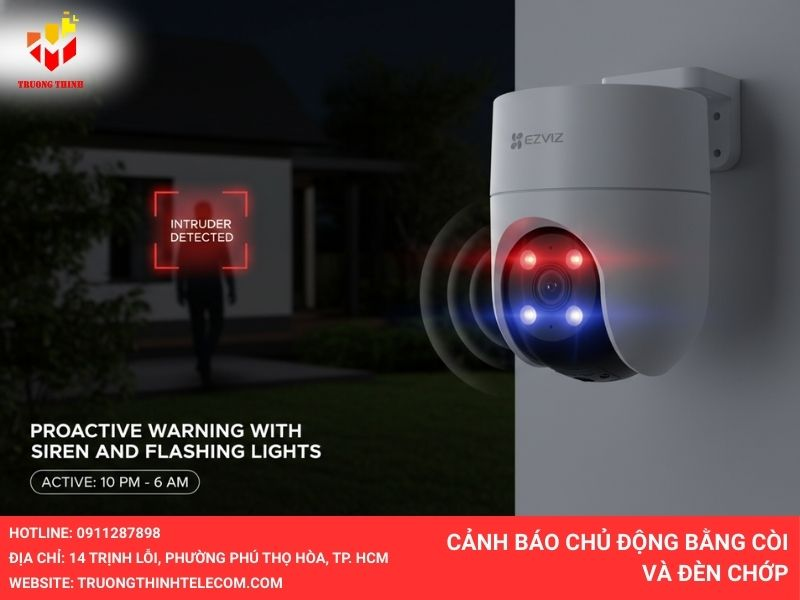 Cảnh báo chủ động bằng còi và đèn chớp