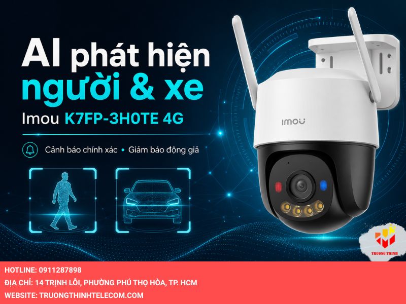Công nghệ AI phát hiện người và phương tiện trên Imou IPC-K7FP-3H0TE 4G