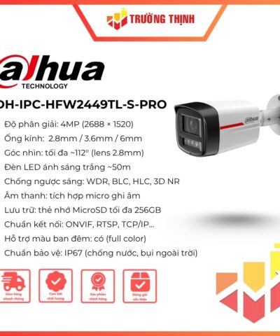 Camera IP DAHUA WizColor DH-IPC-HFW2449TL-S-PRO 4MP