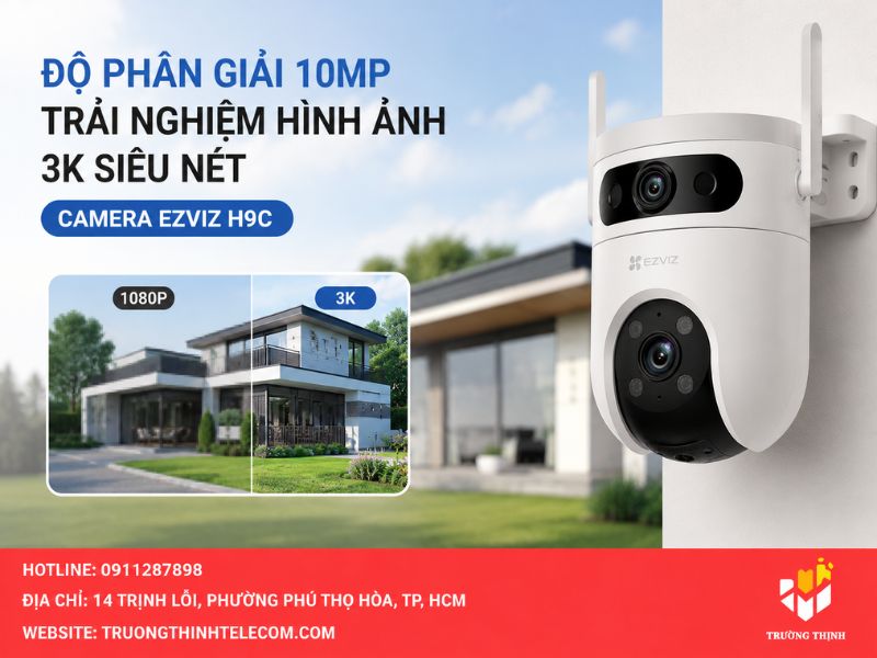Độ phân giải 10MP trải nghiệm hình ảnh 3K siêu nét trên camera Ezviz H9C