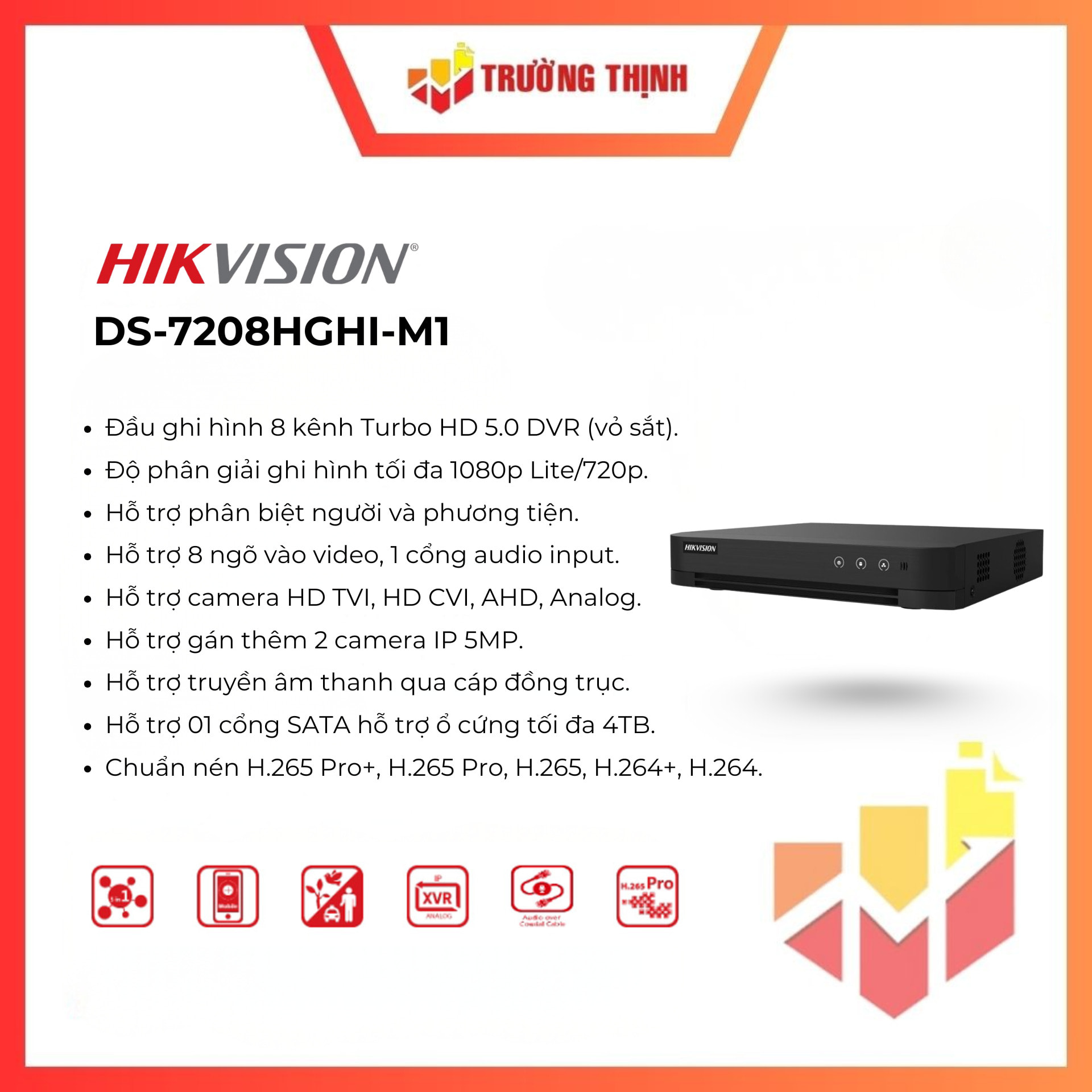 Đầu ghi DVR Hikvision DS-7208HGHI-M1