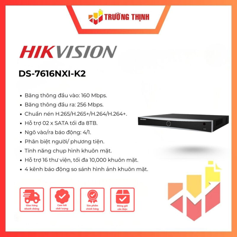 Đầu ghi hình IP Hikvision 16 kênh DS-7616NXI-K2/VPro