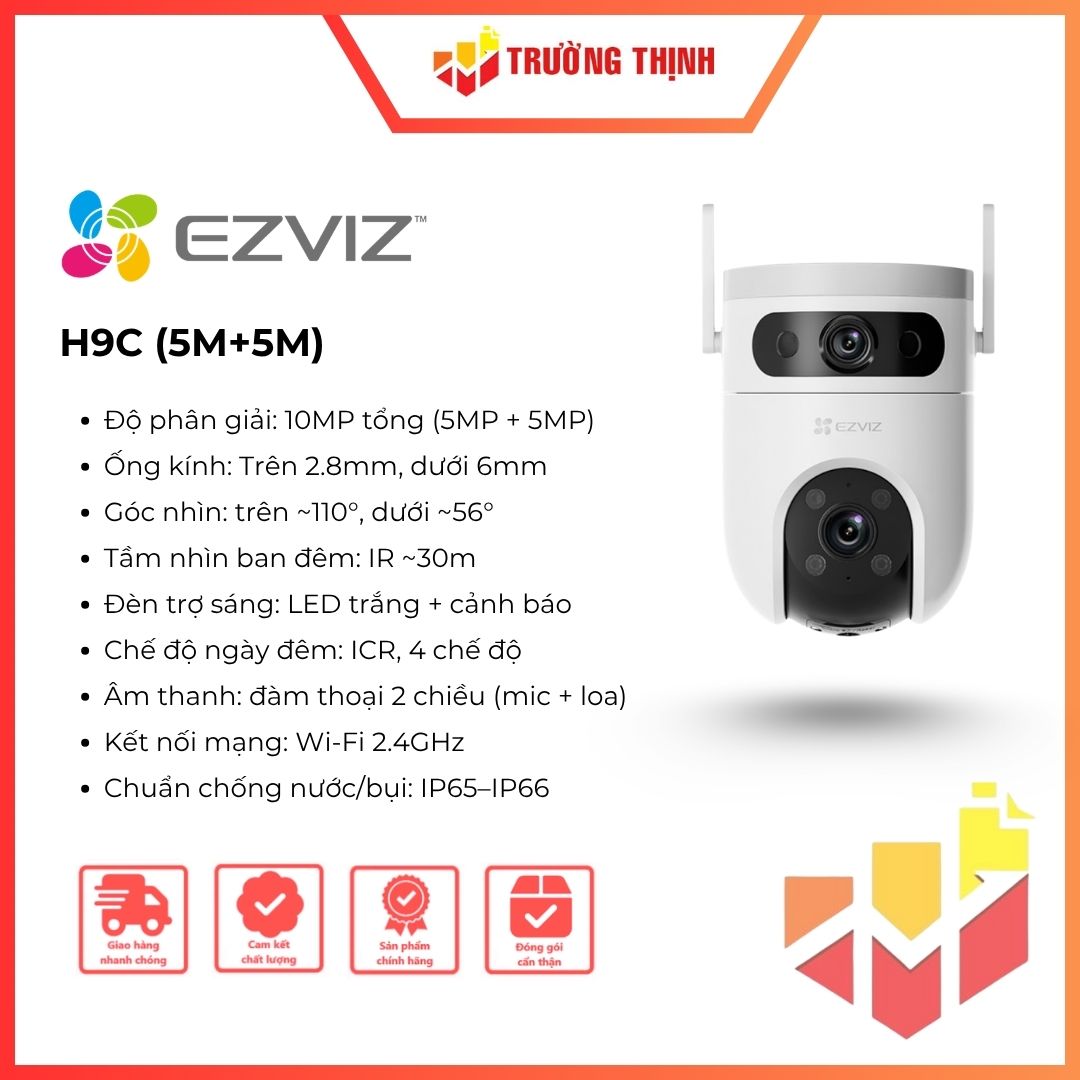 Camera wifi quay quét 2 mắt EZVIZ H9C Dual (5MP+5MP) 3K