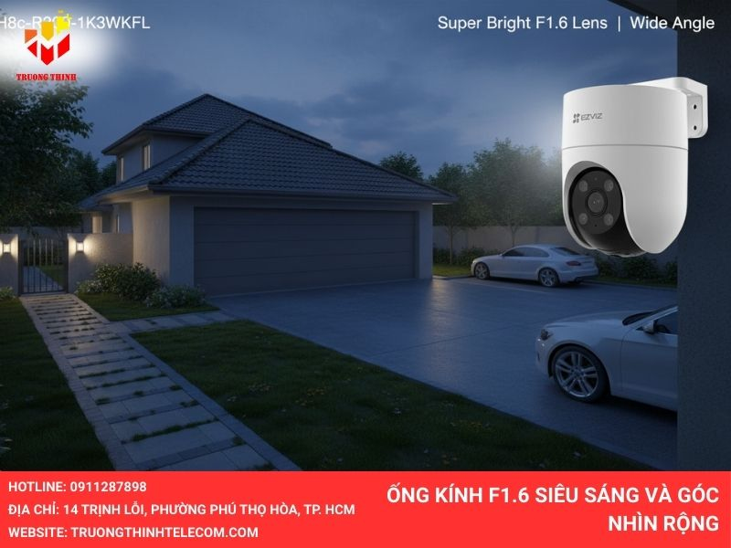 Ống kính F1.6 siêu sáng và góc nhìn rộng