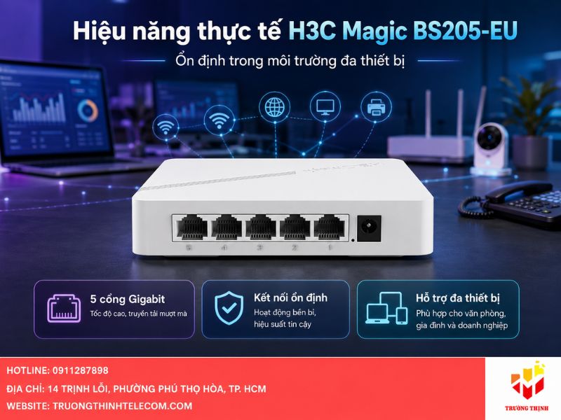 Phân tích hiệu năng thực tế của Switch H3C Magic BS205-EU