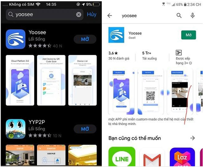 Tải ứng dụng quản lý camera Yoosee