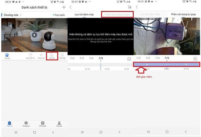 Xem lại video được ghi