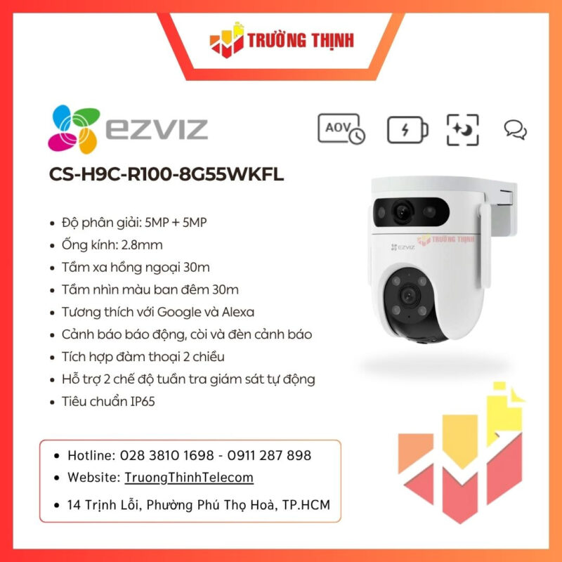 Camera ngoài trời mắt kép thông minh Ezviz CS-H9c-R100-8G55WKFL