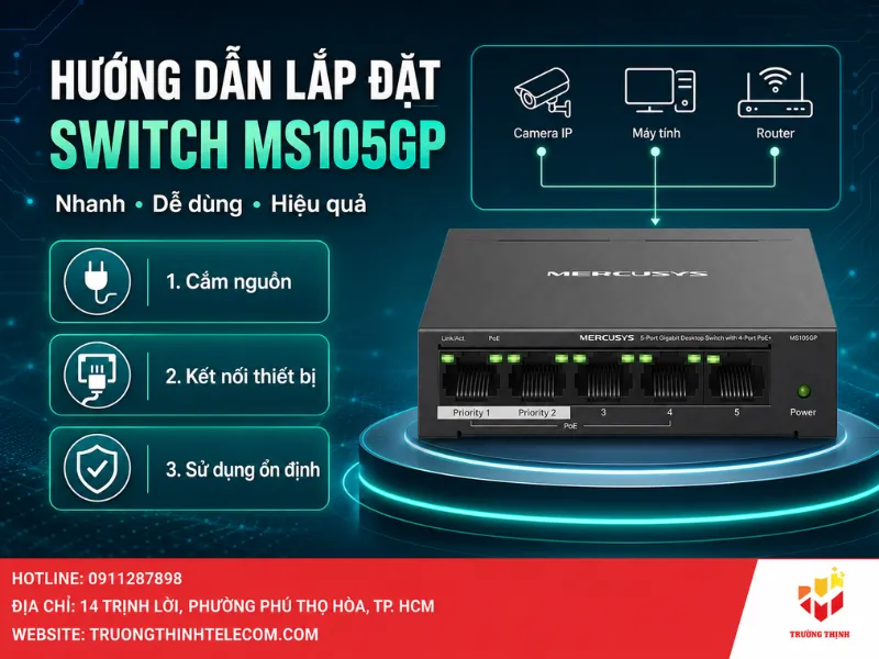 Hướng dẫn lắp đặt và sử dụng Switch MS105GP hiệu quả