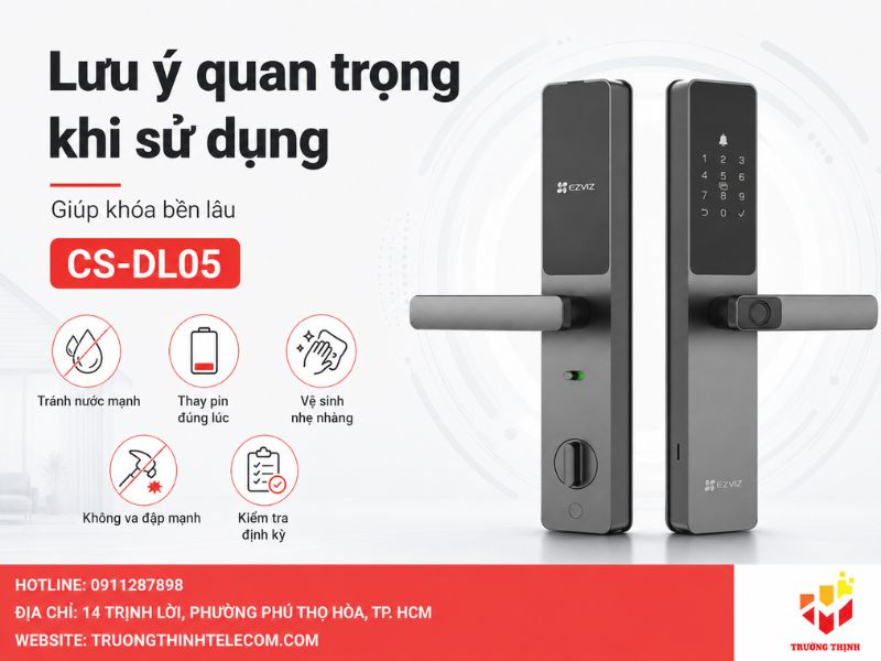 Những lưu ý quan trọng khi sử dụng khóa cửa CS-DL05 để bền lâu