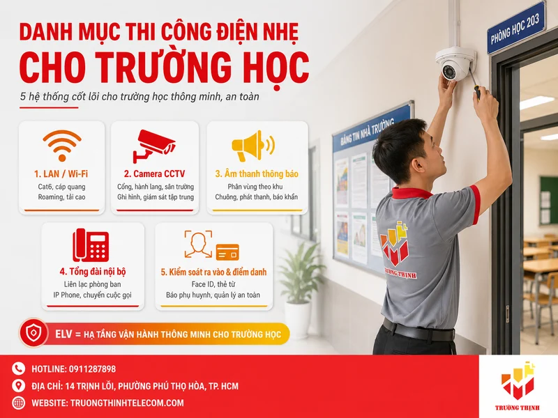 Danh mục thi công Điện Nhẹ Cho Trường Học