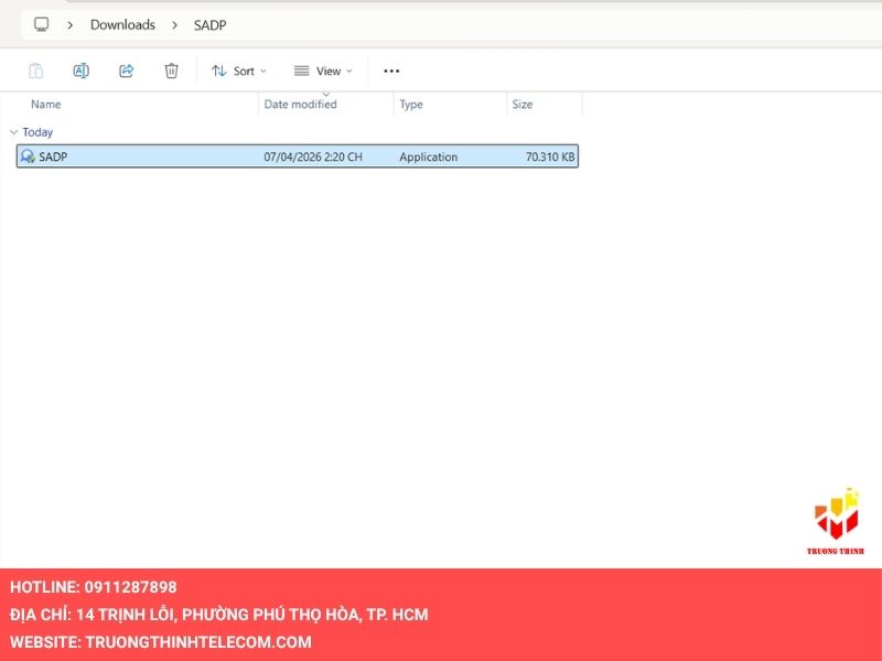 Giải nén file zip trước khi hướng dẫn sử dụng phần mềm SADP Tool Hikvision