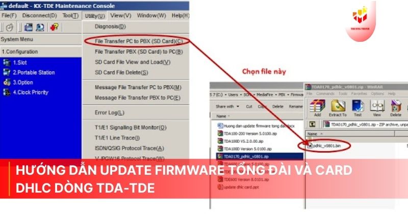 Hướng dẫn update firmware tổng đài và card DHLC dòng TDA-TDE