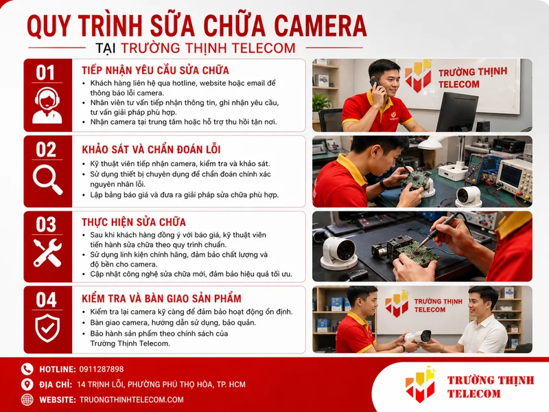 Quy trình sửa chữa camera tại Trường Thịnh Telecom