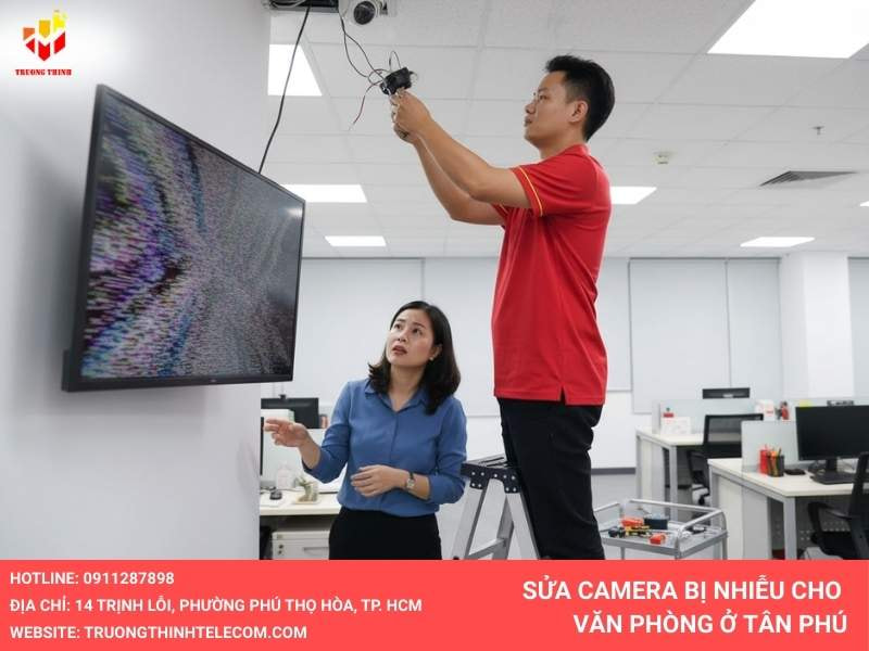 Sửa camera bị nhiễu cho văn phòng ở Tân Phú