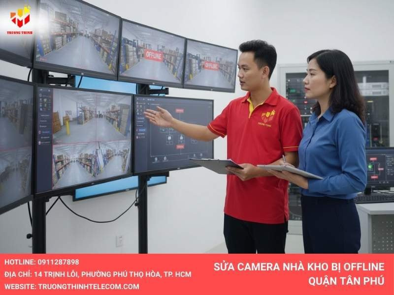 Sửa camera nhà kho bị ofline tại quận Tân Phú