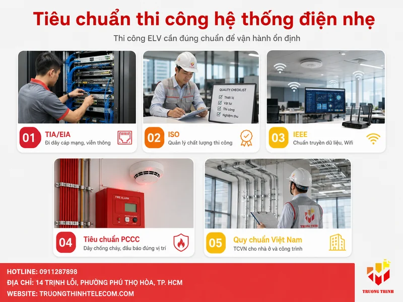 Tiêu chuẩn thi công hệ thống điện nhẹ