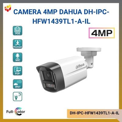 Camera IP Entry Smart Dual Light 4MP Dahua DH-IPC-HFW1439TL1-A-IL