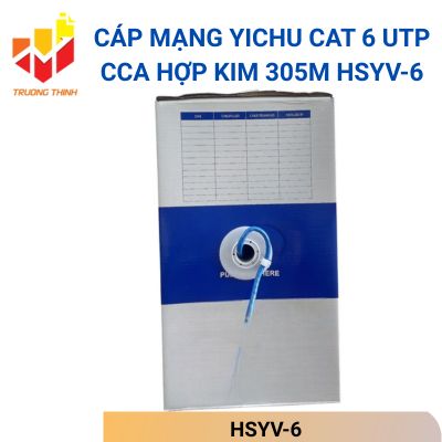 Cáp mạng YICHU Cat 6 UTP CCA hợp kim 305m HSYV-6