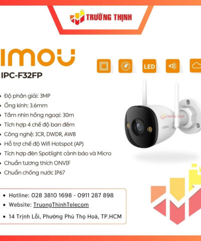 Camera Wifi Thân Ngoài Trời 3MP Imou Full Color IPC-F32FP