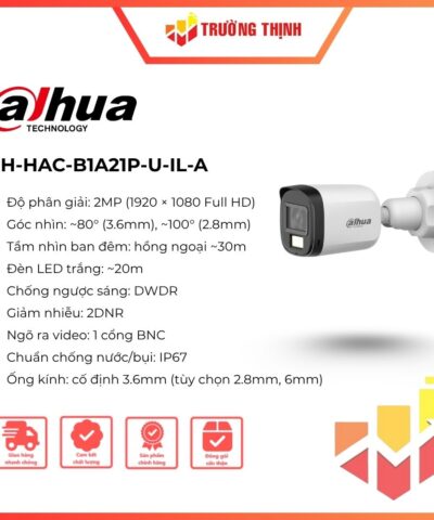 Camera HDCVI ánh sáng kép thông mình 2MP Dahua DH-HAC-B1A21P-U-IL-A