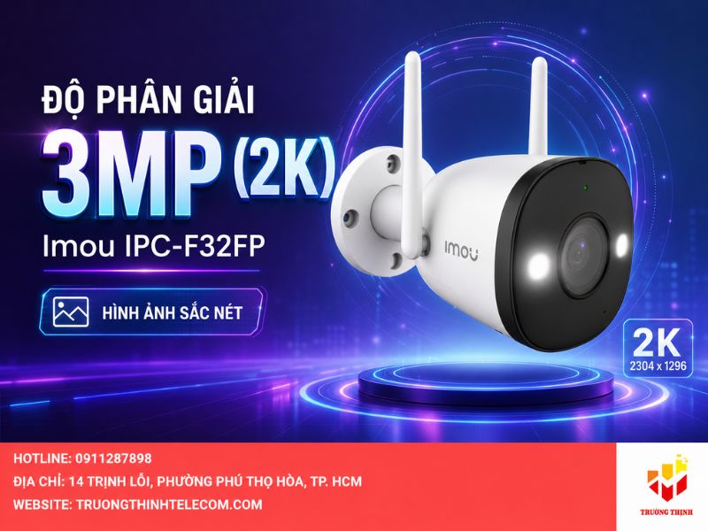 Độ phân giải 3MP (2K) của Imou IPC-F32FP
