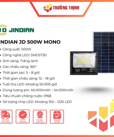 Đèn pha năng lượng mặt trời 500W JINDIAN JD 500W MONO