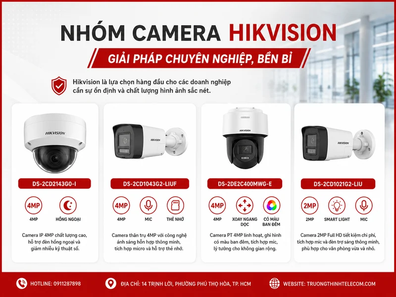 Nhóm Camera Hikvision – Giải pháp chuyên nghiệp, bền bỉ