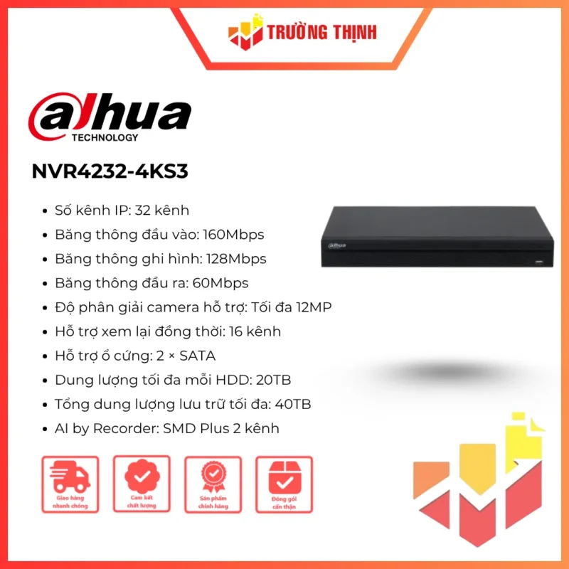 Đầu ghi hình camera IP 32 kênh DAHUA DHI-NVR4232-4KS3