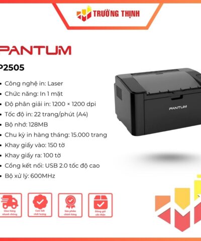 Máy in đơn chức năng trắng đen Pantum P2505 chính hãng