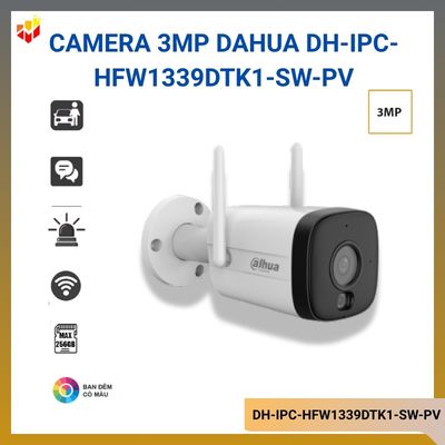 Camera Wifi 3MP Dahua DH-IPC-HFW1339DTK1-SW-PV
