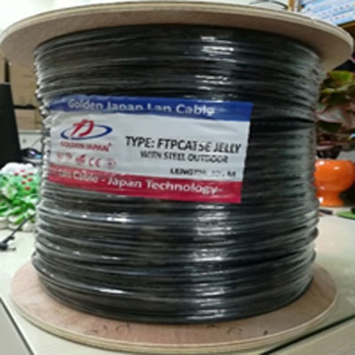 CÁP MẠNG GOLDEN JAPAN 4 PAIR FTP+Jelly&Steel for Outdoor CAT 6 (Màu đen)