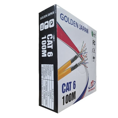 CÁP MẠNG GOLDEN JAPAN 4 PAIR SFTP CAT 6 - 100m ( Màu vàng )