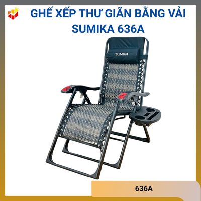 Ghế xếp thư giãn bằng vải màu đen Sumika 636A
