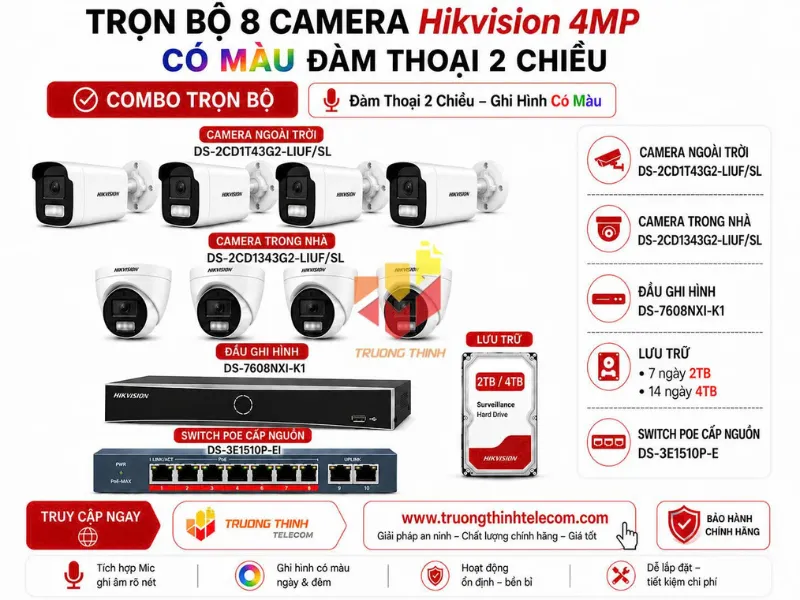 Bộ 8 Camera 4MP Dahua giải pháp cho không gian rộng