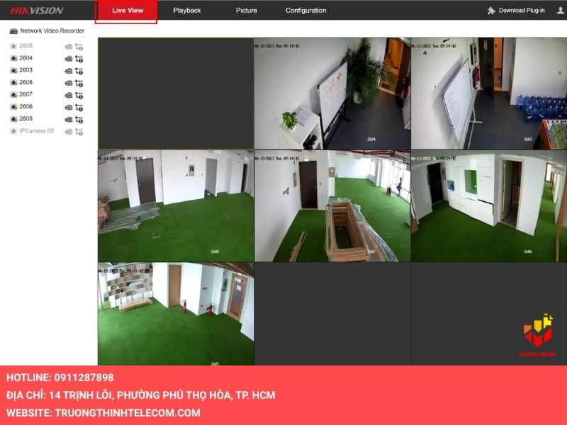 Chọn mục Live View quan sát camera Hikvision