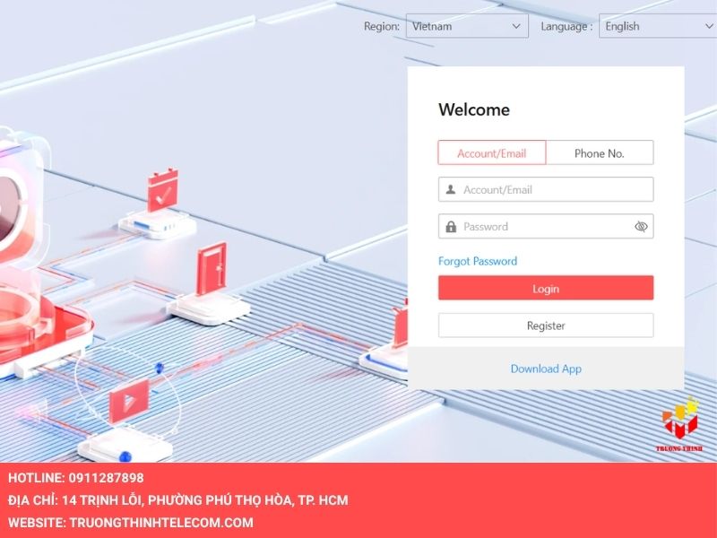 Đăng nhập tài khoản Hik-Connect