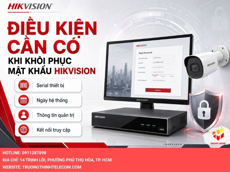 Điều kiện cần có khi khôi phục mật khẩu Hikvision